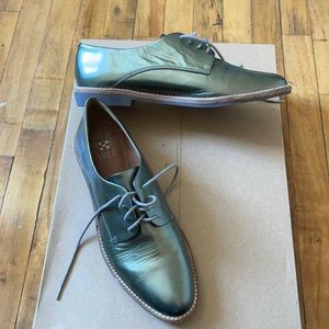 Vince Camuto Pewter Gray Lace up Loafers Oxfords 9.5M